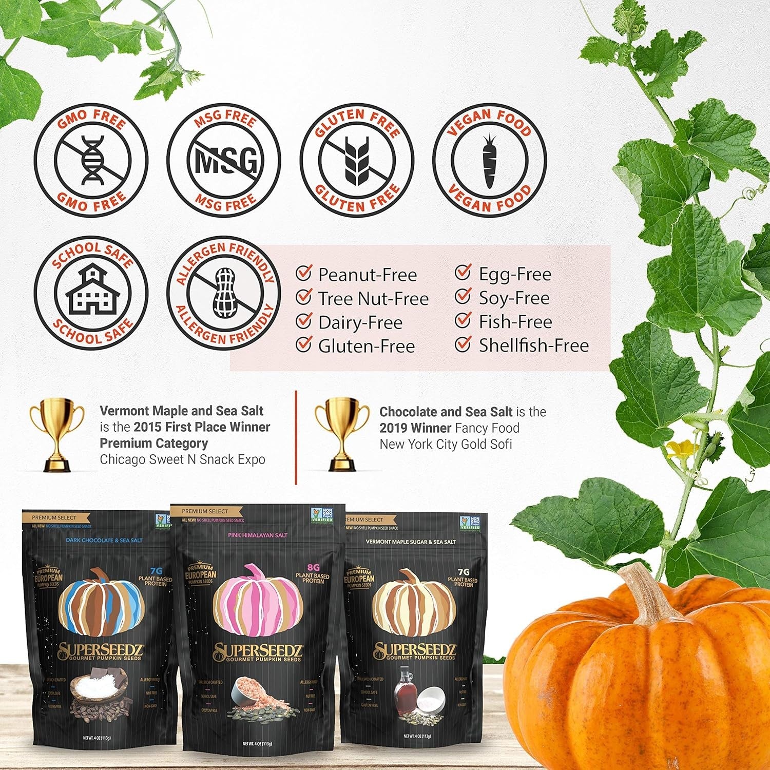 new SuperSeedz Dry Roasted Pumpkin Seeds - Dark Chocolate & Sea Salt Pepitas,... SUPERSEEDZ - KOEEK