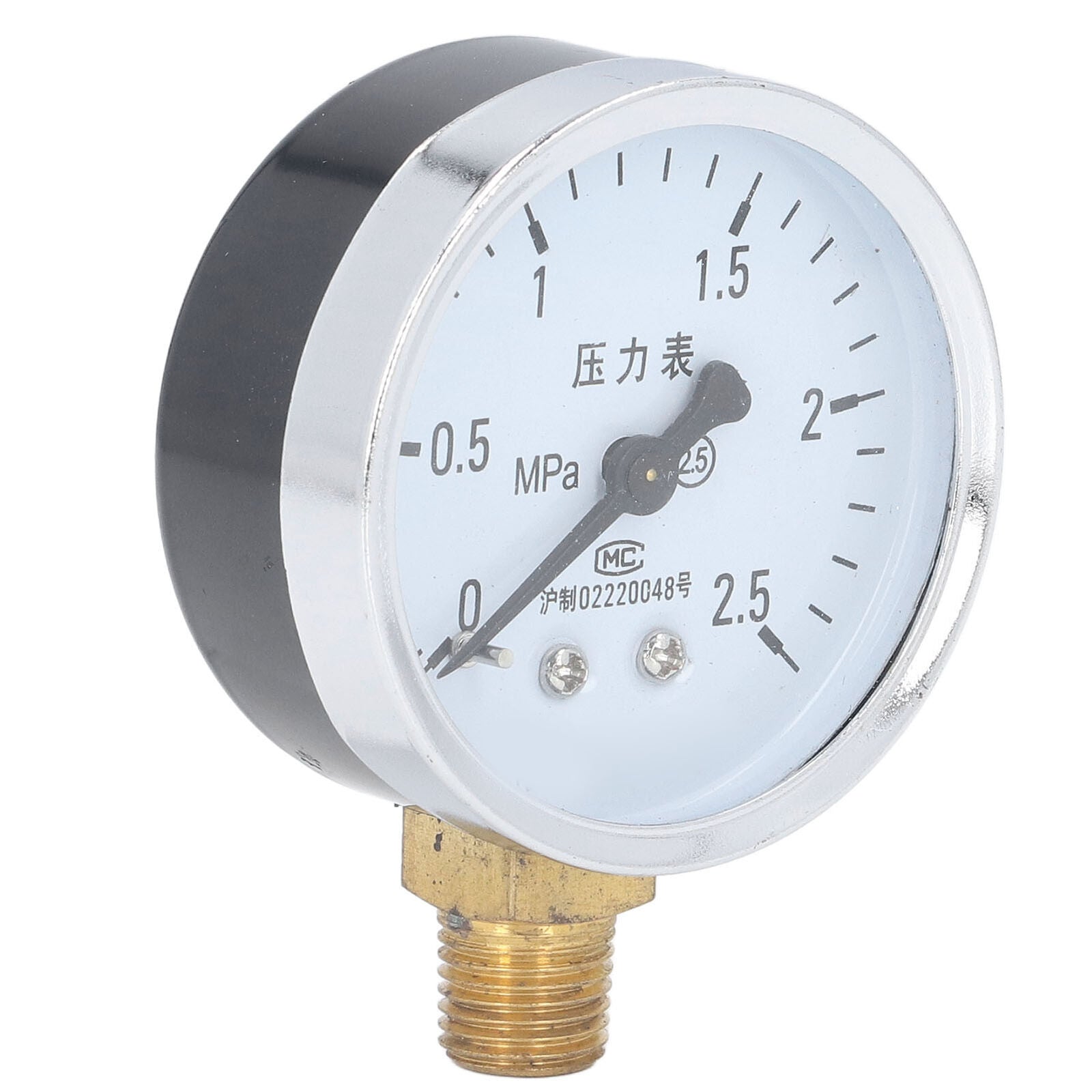 new Pressure Gauge 1/4NPT Transparent Dial Accuracy Level 2.5Pressure Gauge0-2.5Mpa koeek - KOEEK