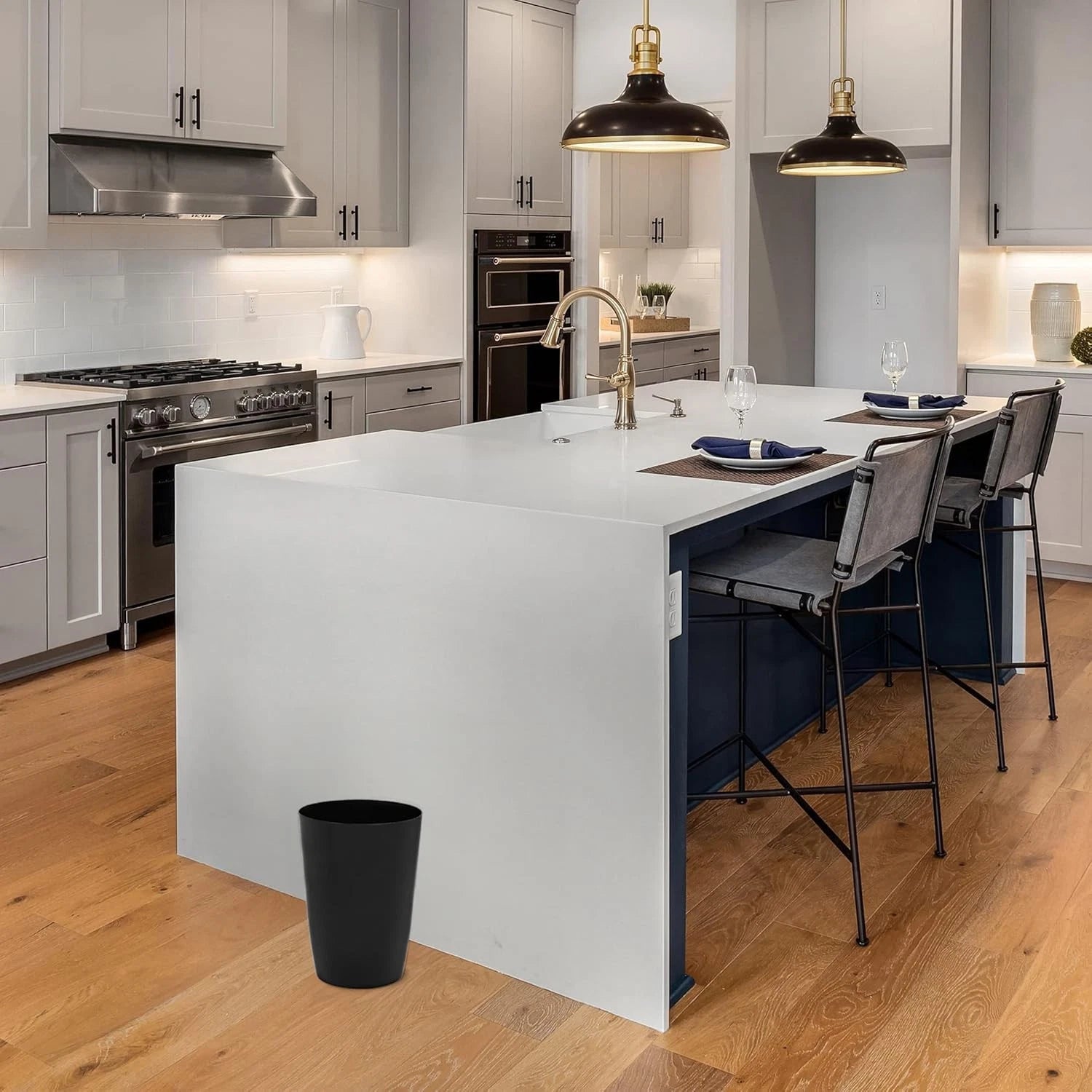Small trash can - 1.58 gallon open top trash can, compact trash can 07FC0E-D4 - KOEEK