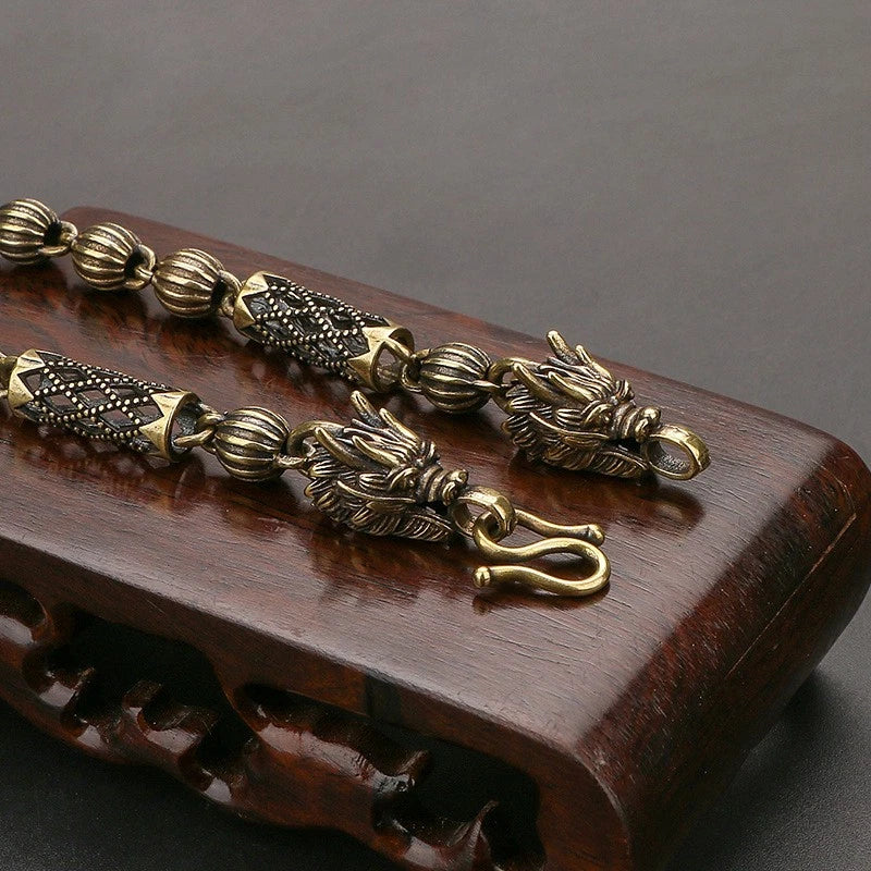 Zodiac Dragon Mens Antique Copper Bracelet Vintage Punk Chain Creative Jewelry 07FC0E-D4 - KOEEK