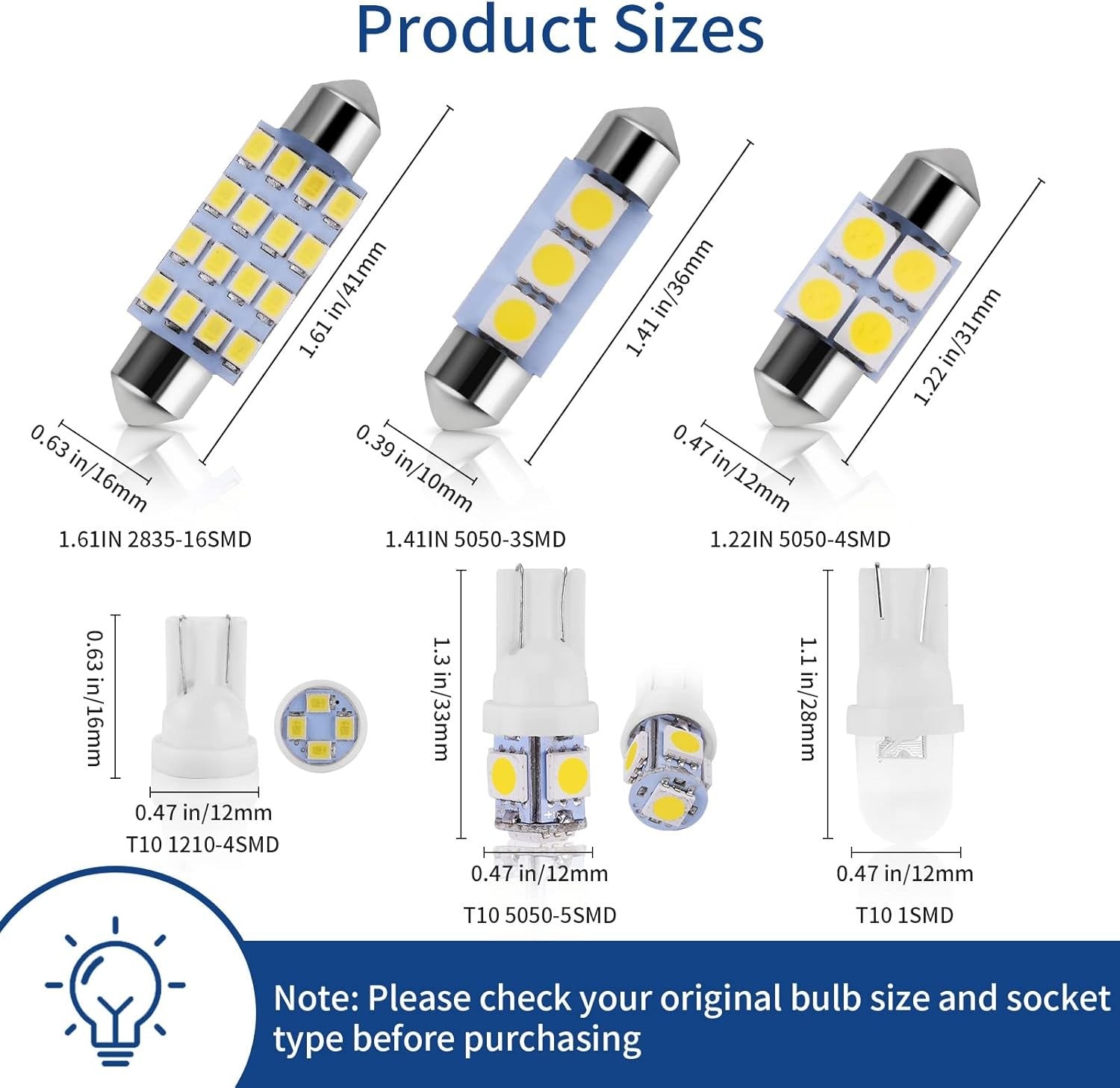 new 42 Pieces Interior Car Lights, Super Bright White Dome Map Tail Cab Lights... 07FC0E-D4 - KOEEK