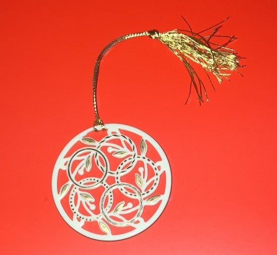 LENOX  12 Days Of Christmas Ornament 5 Golden Rings 1989 LENOX - KOEEK