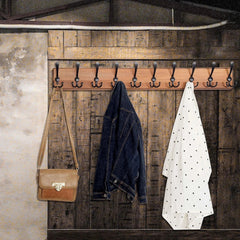 Wall-mounted coat rack, 38 9/16 inches long, 10 triple hooks, brown finish 07FC0E-D4 - KOEEK