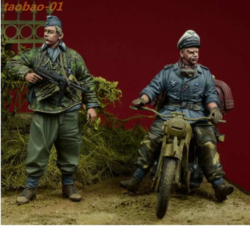 1:35 resin figures model kit WW II  German soldiers 2 man（No motorcycle）GK3520 07FC0E-D4 - KOEEK