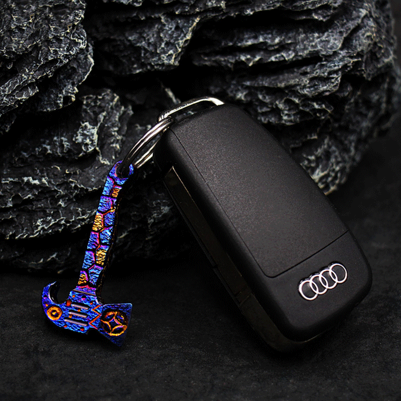 Mini Titanium Alloy Pendant Pry Bar Crowbar Opener Cutter necklace EDC Keychain 07FC0E-D4 - KOEEK