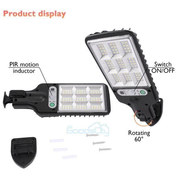 ny 1200000lm LED Solar Flood Light Security Bevægelsessensor Udendørs Yard Street Wall