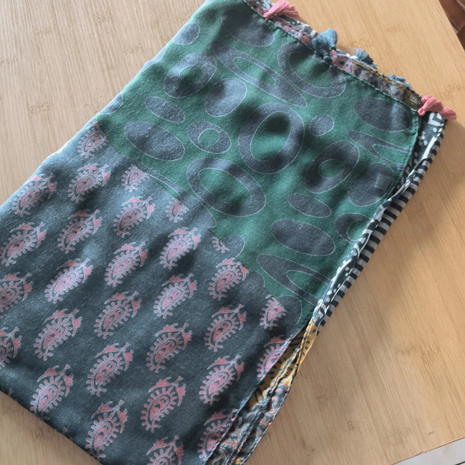 2-Piece Womens Paisley Scarf Soft Breathable Elegant Stole Rectangular Shawl 07FC0E-D4 - KOEEK