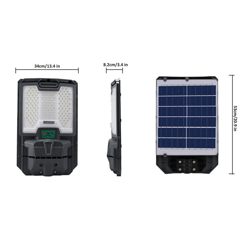 ny 2000W kommerciel Solar Street Flood Light Udendørs Dusk to Dawn vejlampe + stang