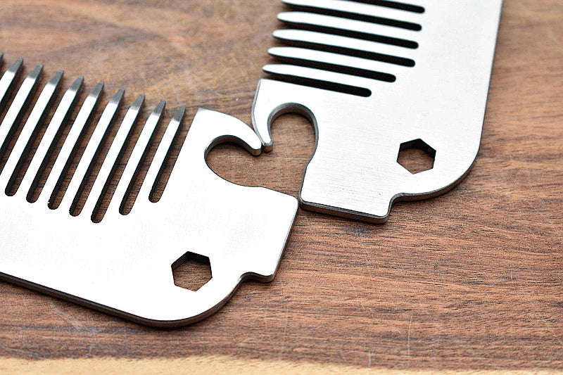 EDC 304 Stainless Steel Multi Tool Comb Bottle Opener Wrench Pocket Massage Comb 07FC0E-D4 - KOEEK