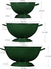 The three-piece metal strainer set includes 1 liter, 3.5 liters, and 5 liters. 07FC0E-D4 - KOEEK