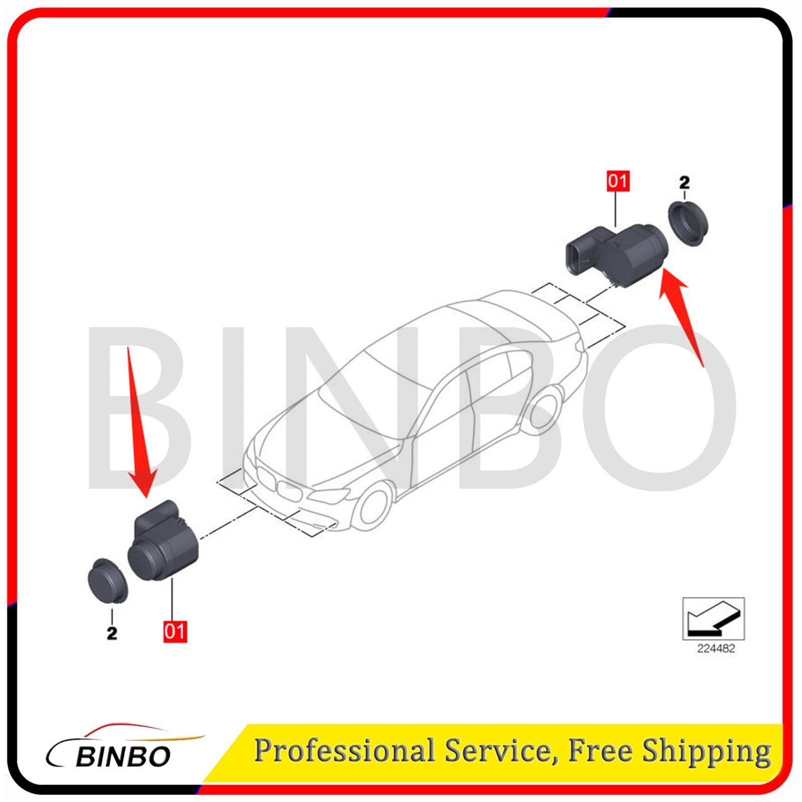 4Pcs PDC Parking Sensor Set For BMW 535i 550i 530i 520i 523i 750Li 528i xDrive 07FC0E-D4 - KOEEK