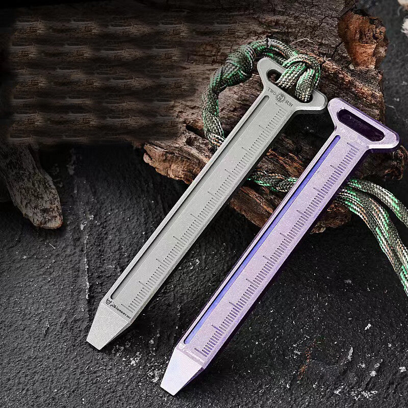 Outdoor Titanium Alloy Scale 90MM Metric Ruler Construction Site EDC Multi Tools 07FC0E-D4 - KOEEK