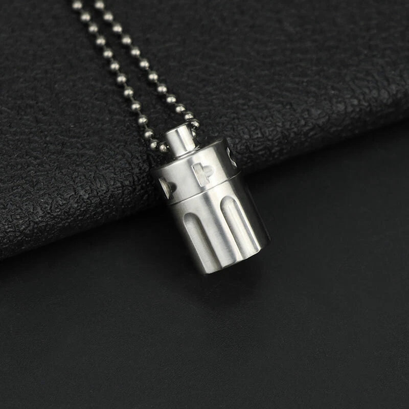 TC4 Titanium Waterproof Pill Container Revolver Cylinder Keychain Pendant EDC 07FC0E-D4 - KOEEK