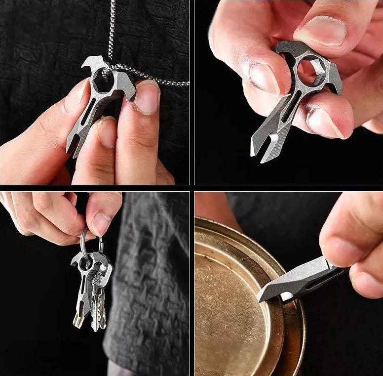 Titanium Alloy Pry Bar Crowbar Wrench Can Opener EDC Outdoor Portable Multi Tool 07FC0E-D4 - KOEEK