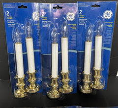 12 NOS 2011 GE Window Candle Lights 9.5” Battery Twist Base Switch White Plastic GE - KOEEK