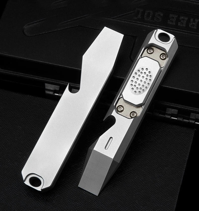 EDC Titanium Alloy Multi Tools Pry Bar Crowbar Fidget Clicker Toy Stress Relief 07FC0E-D4 - KOEEK