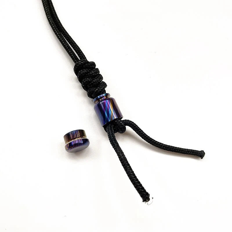 Hot Timascus Parachute Cord Knife Bead Necklace Keychain Pendant Lanyard EDC 07FC0E-D4 - KOEEK