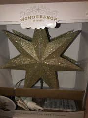 Wondershop Gold Glitter Star Tree Topper Christmas LED Lit Projection Lights WONDERSHOP - KOEEK