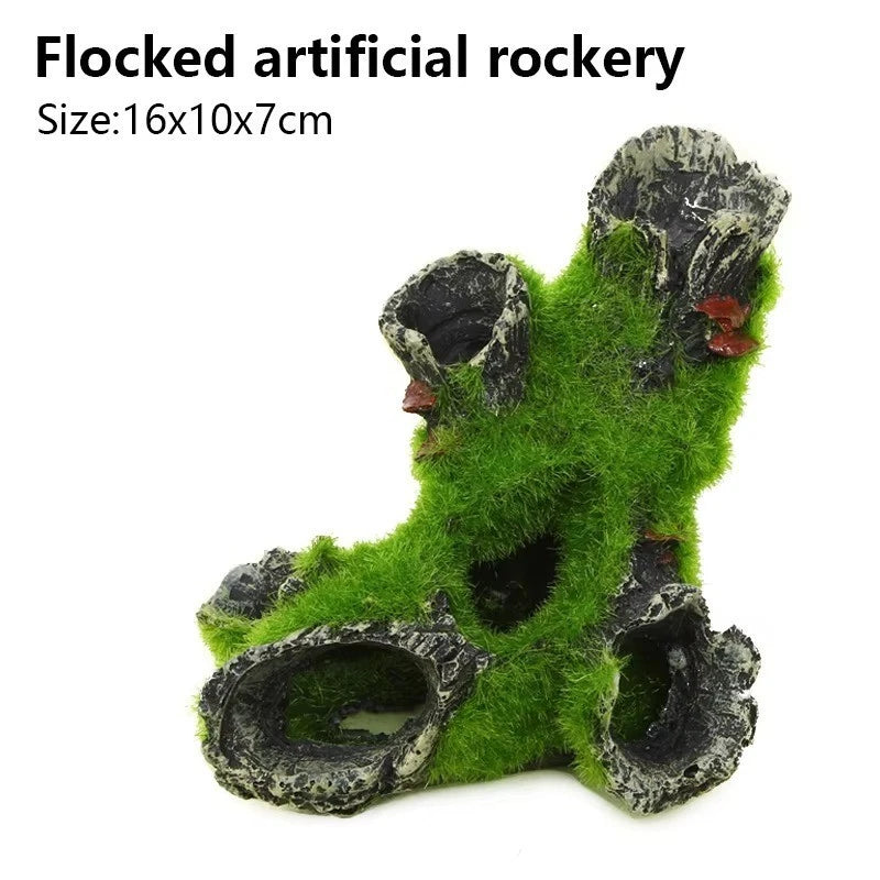 Aquarium Moss Log Cave Fish Tank Decoration Shrimp Hide Breeding Shelter Betta 07FC0E-D4 - KOEEK