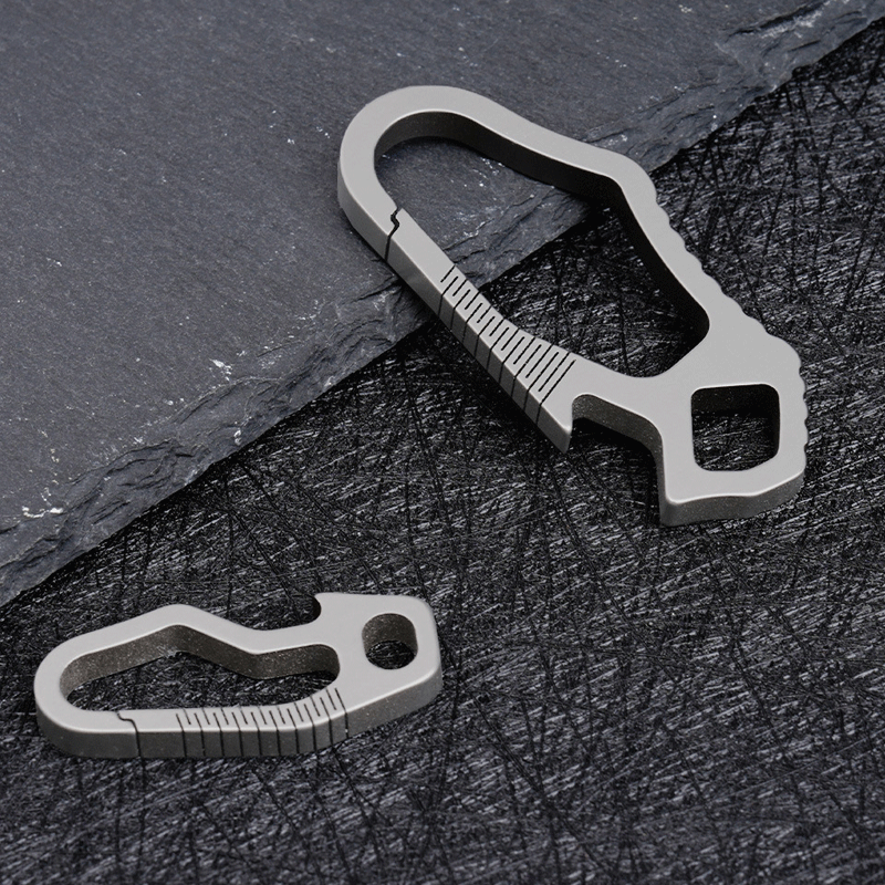 EDC Titanium CNC Belt Keychain Carabiner Strong Spring with Bottle Opener 07FC0E-D4 - KOEEK