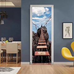 Drawbridge 3D Self Adhesive Bedroom Door Wrap Mural Wall Stickers Home Decals 07FC0E-D4 - KOEEK