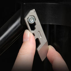 EDC Mini Titanium Alloy Keychain Pry Bar Crowbar Opener Ruler Wrench Multi Tools 07FC0E-D4 - KOEEK