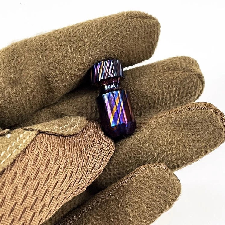 TITNAER EDC Titanium Timascus Key Knife Parachute Cord Bead Pendant Lanyard 07FC0E-D4 - KOEEK