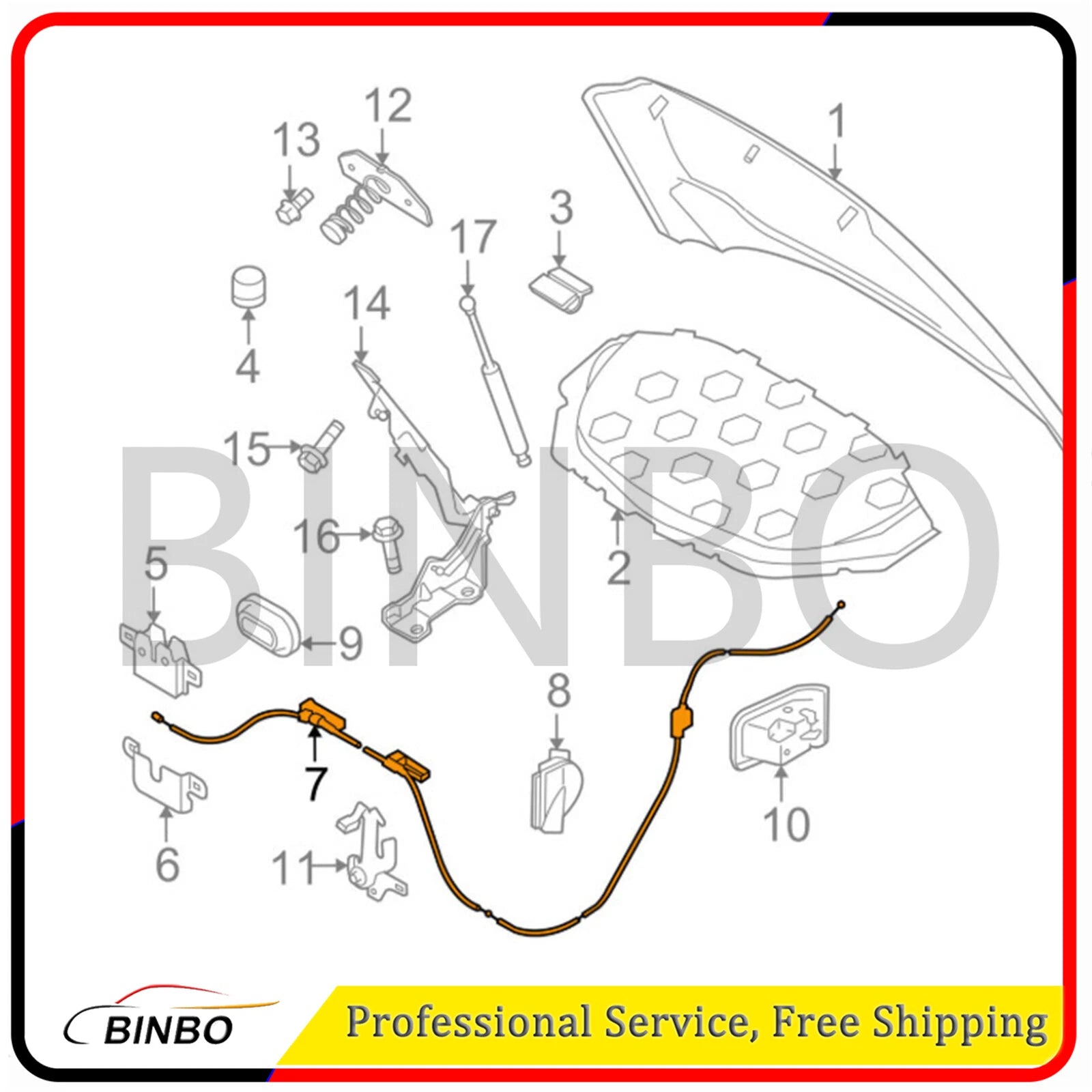FOR VOLVO S80 MK2 FRONT BONNET HOOD LID LOCK CABLE 30671768 07FC0E-D4 - KOEEK