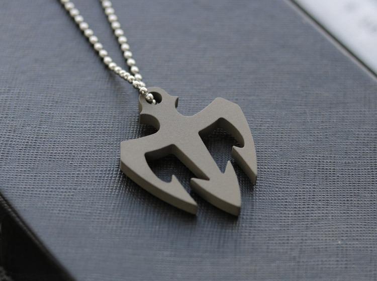 TC4 Titanium Alloy Necklace Pendant Knife Lanyard Bead EDC Charm DIY Men Women 07FC0E-D4 - KOEEK