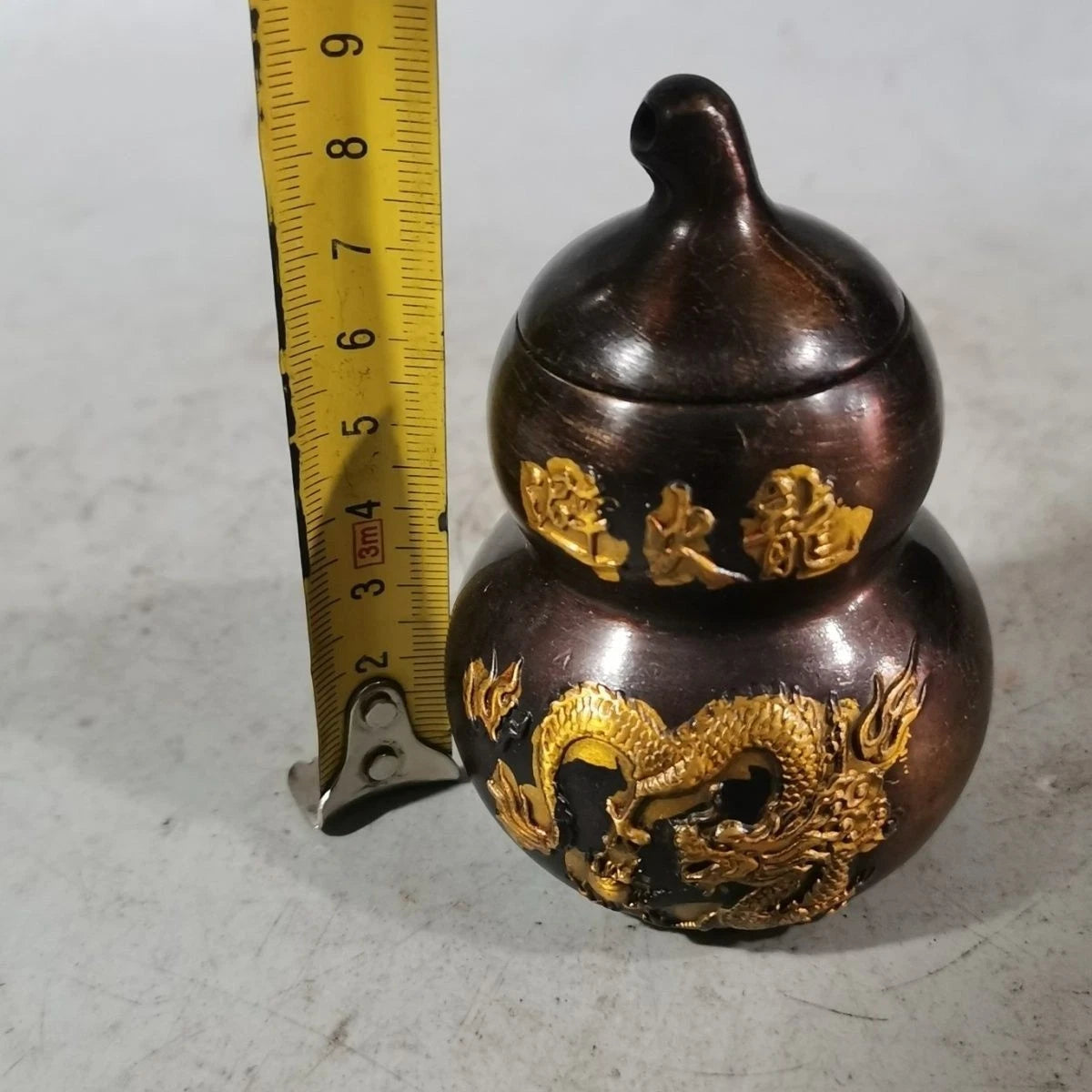 Purple Copper Bagua Dragon Gourd Bottle Feng Shui Wealth Home Decor Figurine 07FC0E-D4 - KOEEK