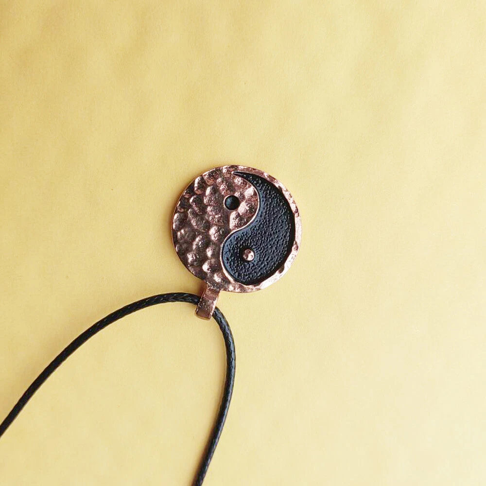 Vintage Ancient Looking Yin Yang Necklace Charm Pendant Necklaces for Women Men 07FC0E-D4 - KOEEK