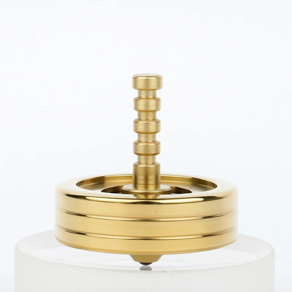 2 in 1 Stainless steel Spinning Top Finger Spinner Fidget Ceramic Bead EDC Toy 07FC0E-D4 - KOEEK