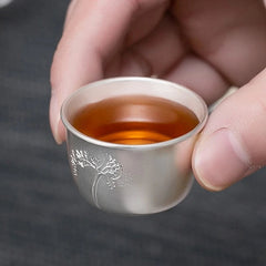 Pure Silver Master Cup 999 Sterling Silver Marked Tea Cup Health Care Chinese 07FC0E-D4 - KOEEK