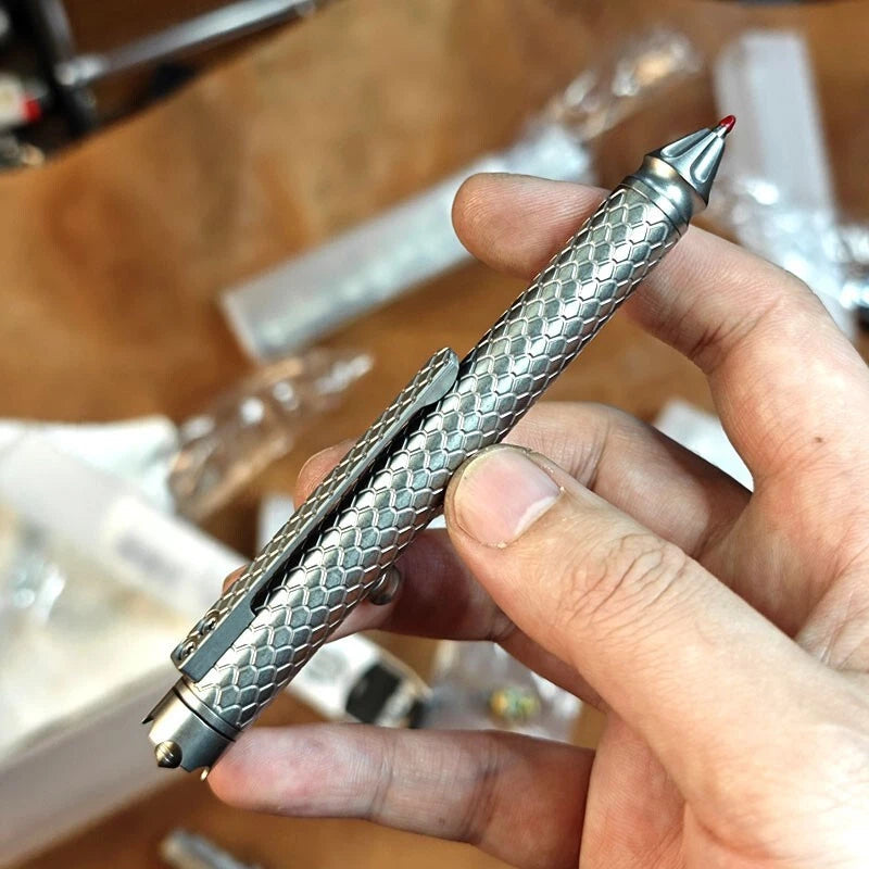 Titanium Pocket Ball Pen Office Signature Witing Pen Outdoor Portable Pen EDC 07FC0E-D4 - KOEEK