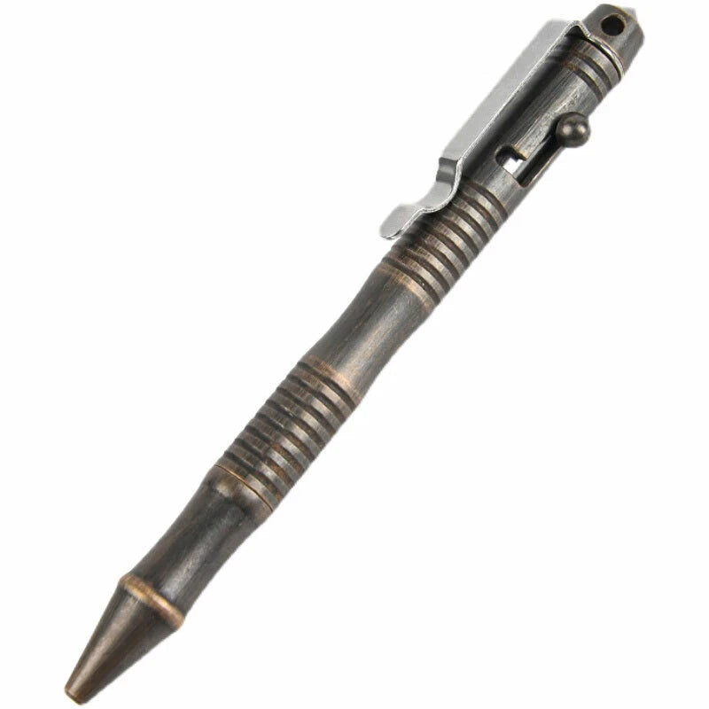 EDC Brass Retro Black Pocket Ball Pen Business Signature Pen Outdoor Record Pen 07FC0E-D4 - KOEEK