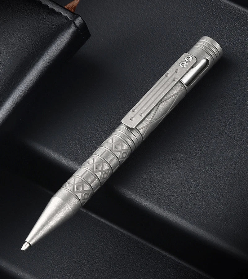 EDC Titanium Pocket Ball Pen Office Signature Working Stationery w/ 5 G2 Refills 07FC0E-D4 - KOEEK