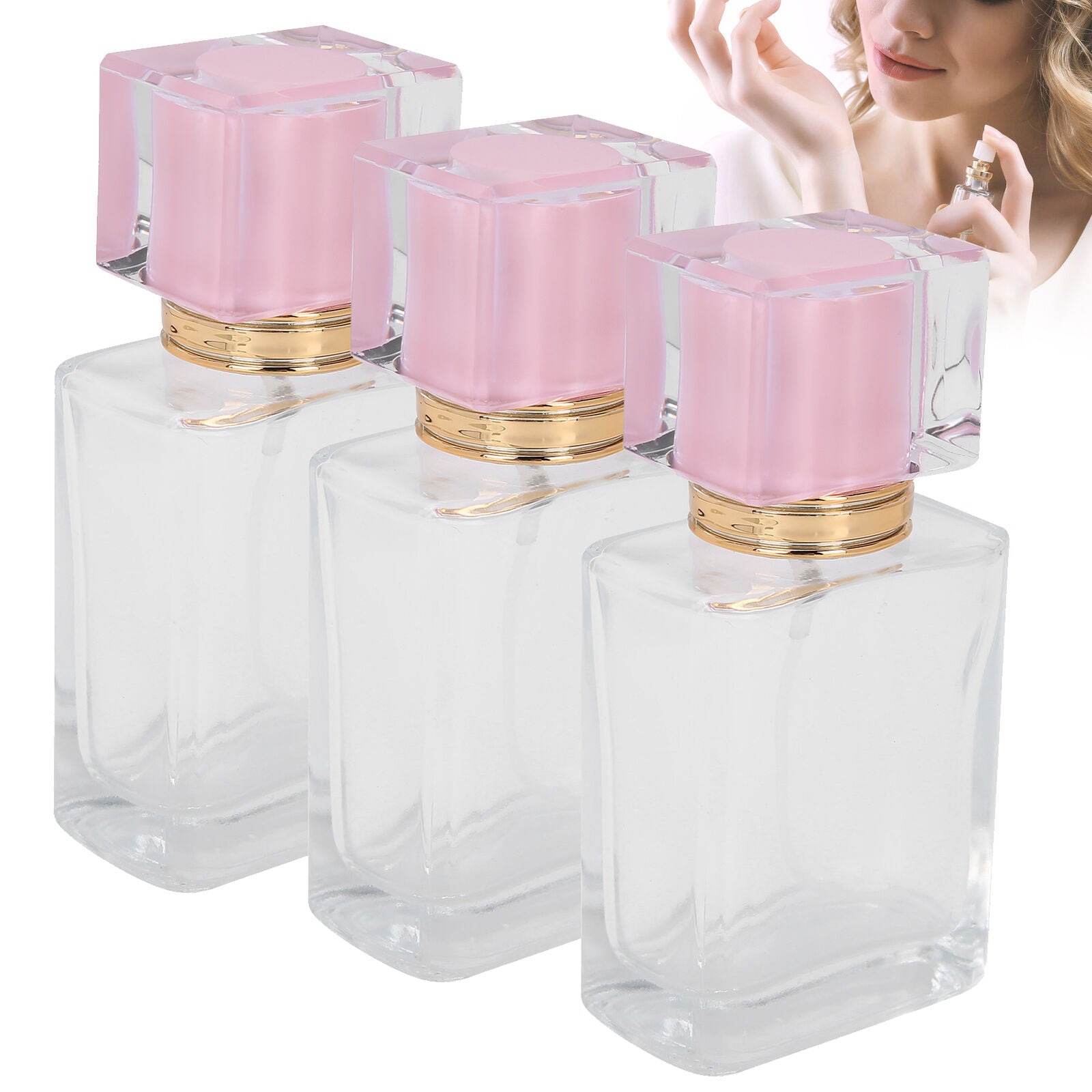 new 50ml Refillable Perfume Bottle Spray Liquid Empty Atomizer Container(Pink ) HGF koeek - KOEEK