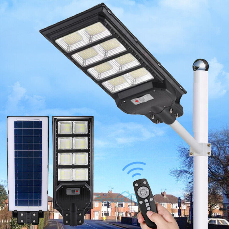 ny 2 STK 9900000000LM 800W Watt Kommerciel Solar Street Light Dusk To Dawn Road Lamp