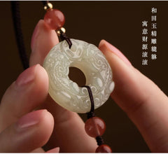 Pixiu Safe Travel Coin Car Hanging Pendant Rearview Mirror Decoration 07FC0E-D4 - KOEEK