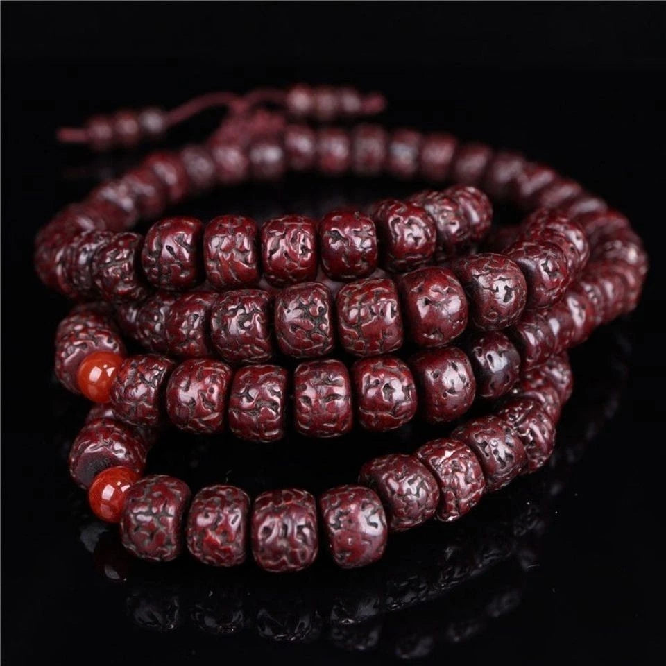 Tibetan Hand Rolled Vajra Bodhi Prayer Beads 108 Old Vajra Bodhi Beads 07FC0E-D4 - KOEEK