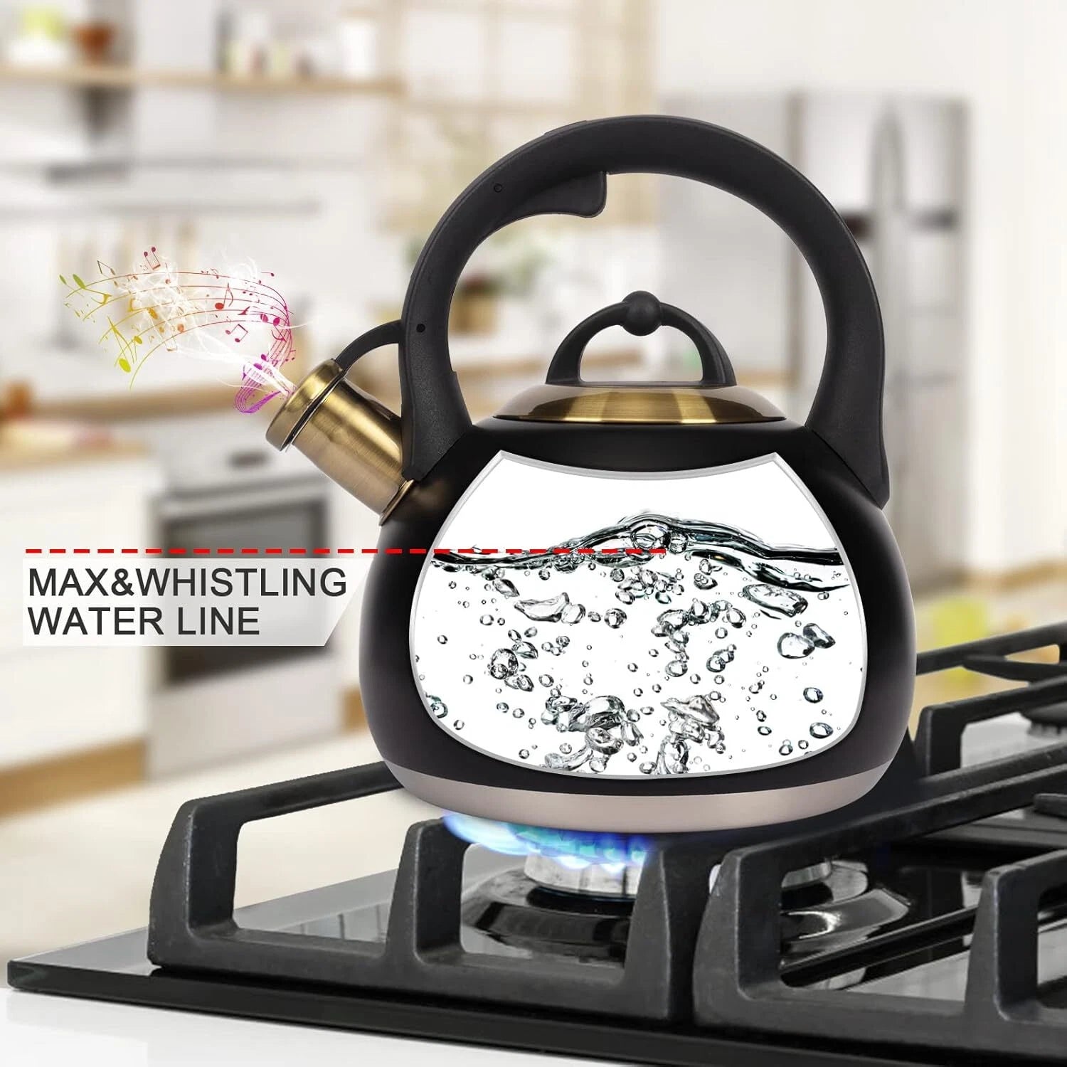 Tea Kettle for Stovetop,Food Grade Stainless Steel Water Kettle,Tea Pot for Home 07FC0E-D4 - KOEEK