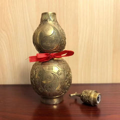 18cm Brass Taiji Bagua Gourd Figurine Hollow With Lid Feng Shui Home Decor 07FC0E-D4 - KOEEK