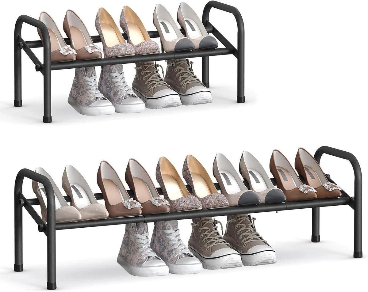 Expandable shoe rack, 1-tier shoe rack shelf, adjustable shoe rack 07FC0E-D4 - KOEEK