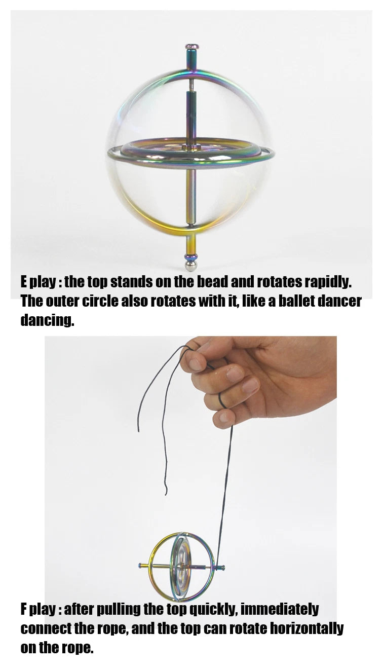 Metal Gyroscope Anti Gravity Rotating Balance Mechanical Gyroscope Teaching Tool 07FC0E-D4 - KOEEK