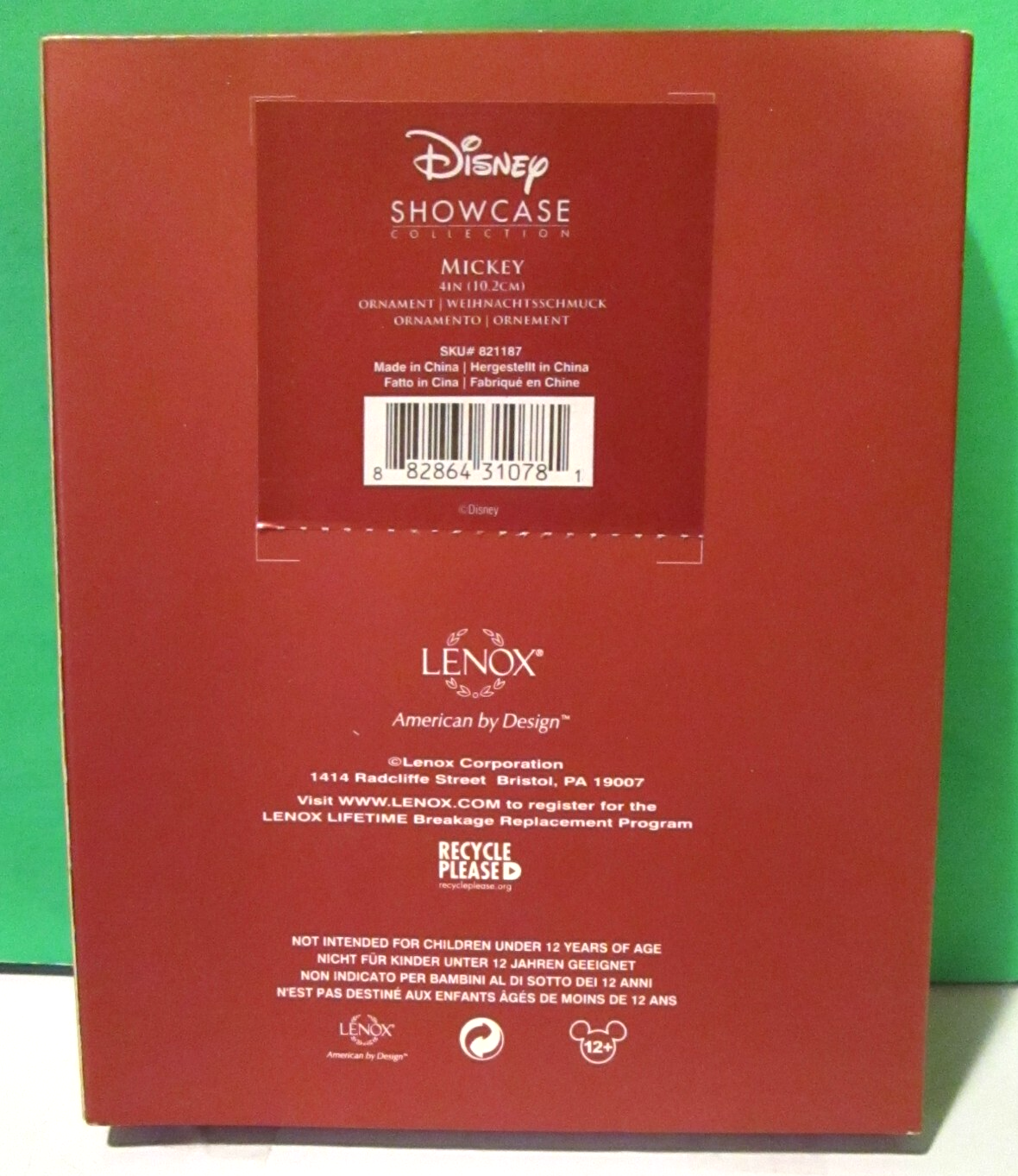 LENOX  Disney MICKEY & MINNIE MOUSE CAMEO - Flat Style ORNAMENTS -- ES LENOX - KOEEK