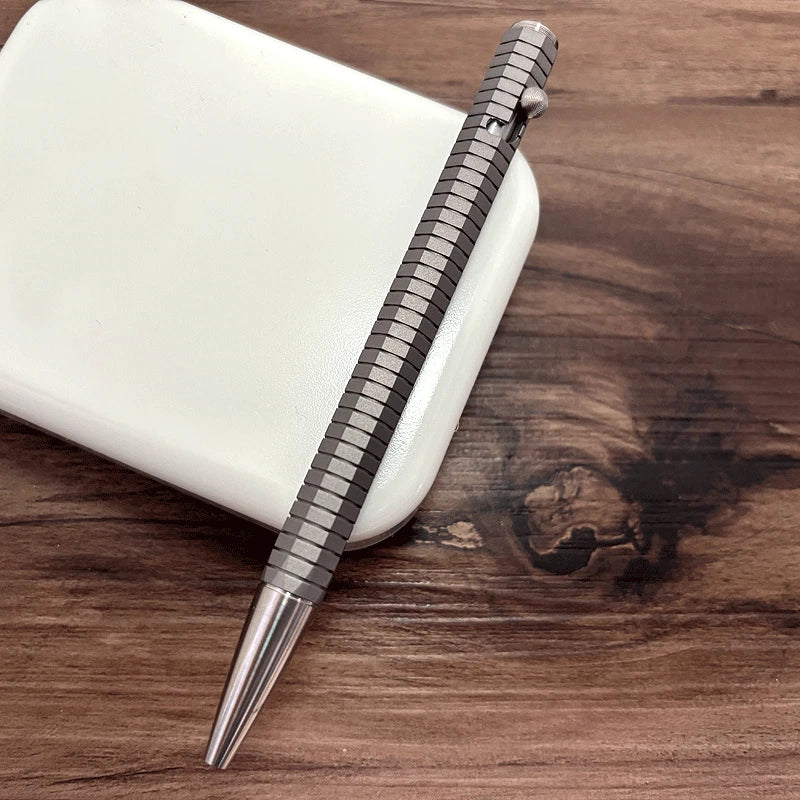 EDC Solid TC4 Titanium Alloy Bolt Ballpoint Business Office Singnature Pen 07FC0E-D4 - KOEEK
