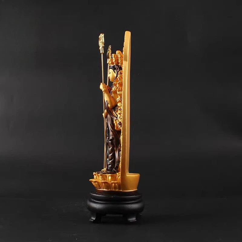 18.5cm Resin Thousand-Hand Guanyin Bodhisattva HandPainted Buddha Statue 07FC0E-D4 - KOEEK