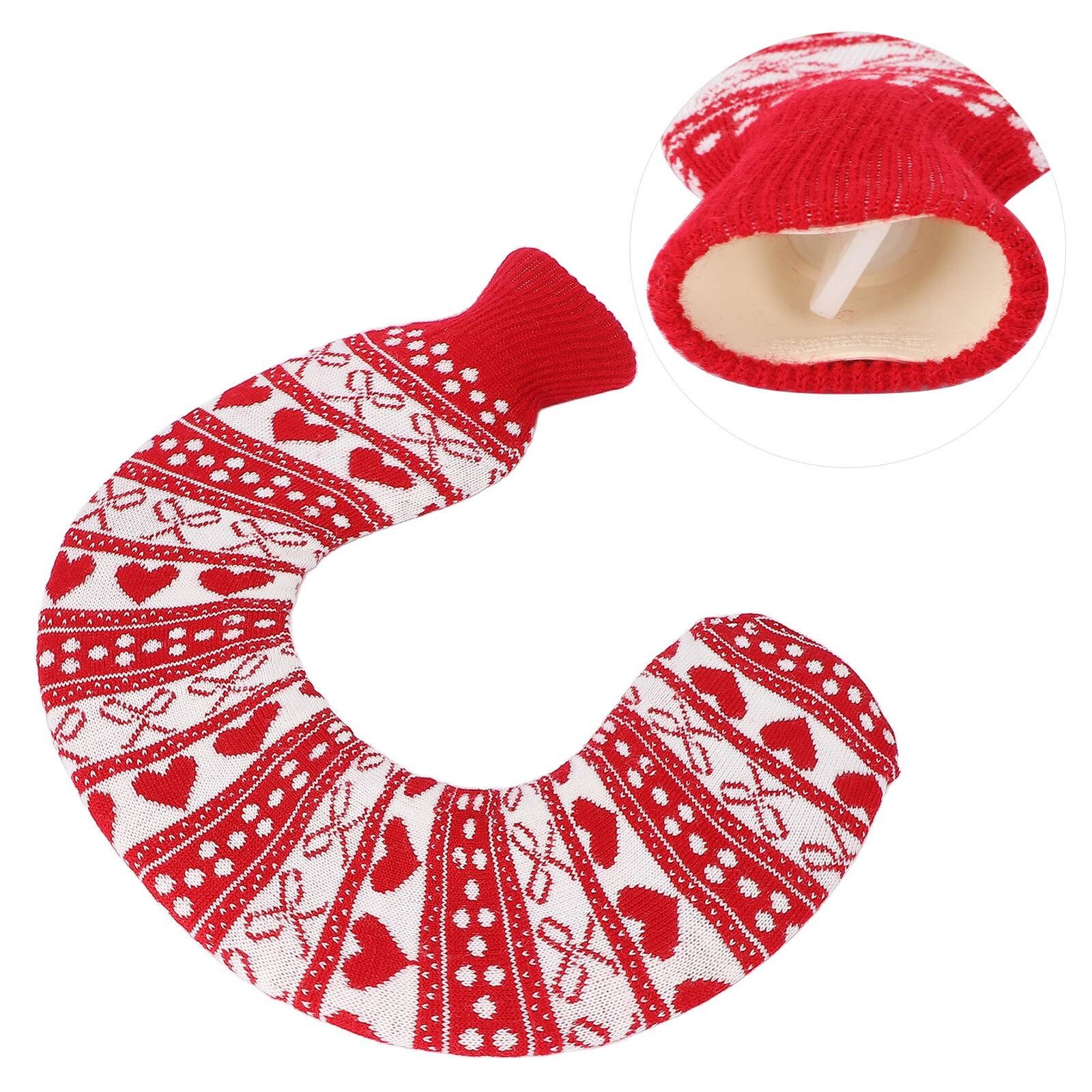 new 1L U Shaped Hot Water Bag Neck Shoulder Knitted Cover For Winter(Type 2 ) HGF koeek - KOEEK