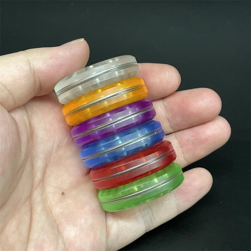 Transparent PC Fidget Coin Haptic Coins Adult EDC Fidget Toy ADHD Hand Spinner 07FC0E-D4 - KOEEK