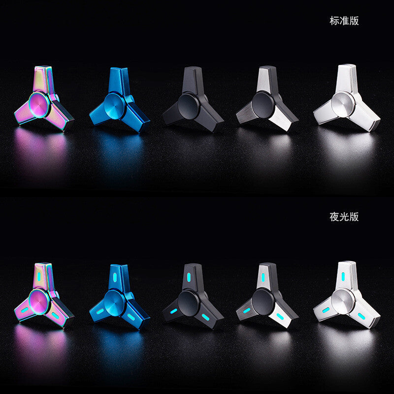 EDC Stainless steel Fidget Spinner Three leaf Hand Spinner Toy ADHD Finger Tools 07FC0E-D4 - KOEEK